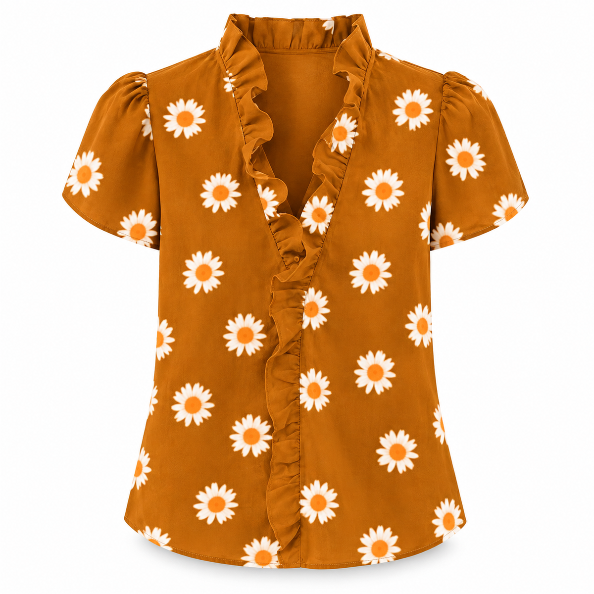 Ruffle V-Neck Blouse