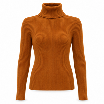 Ochre Soft Turtleneck Knit Sweater product view