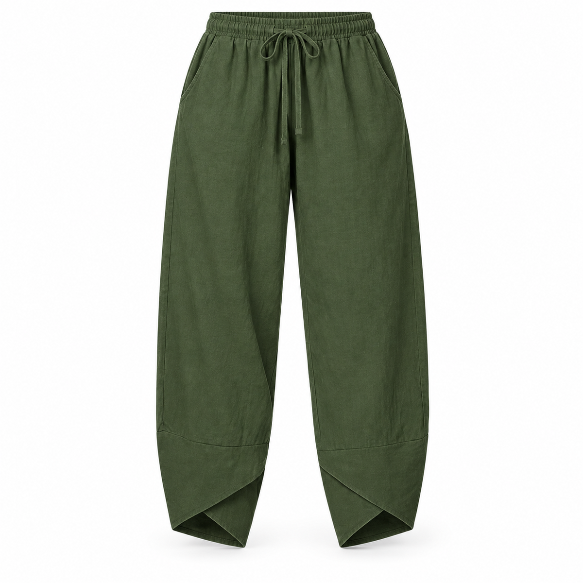 Relaxed Cotton-Linen Harem Trousers