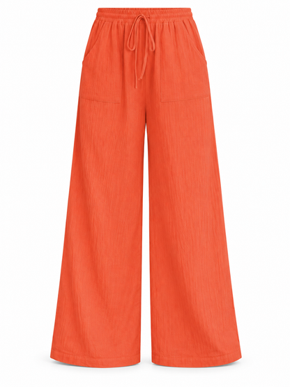 Orange Relaxed Wide-Leg Trousers product view