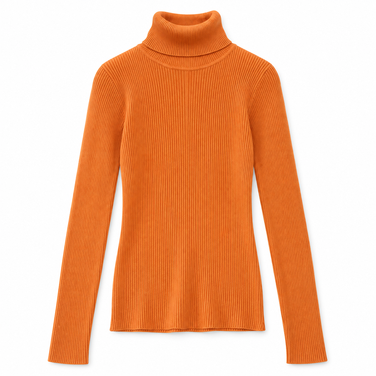 Orange Soft Turtleneck Knit Sweater product view