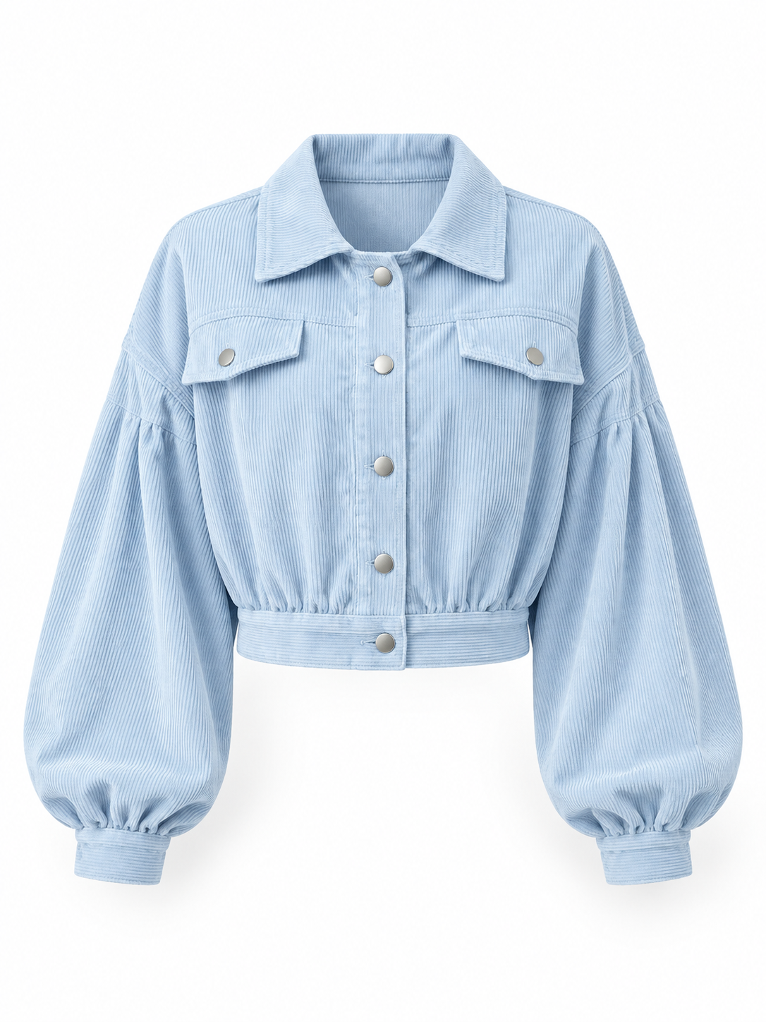 Pale blue Cropped Corduroy Jacket product view