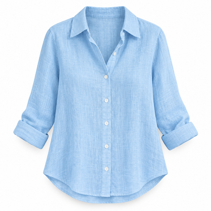 Pale blue Relaxed Long-Sleeve Button Shirt product view