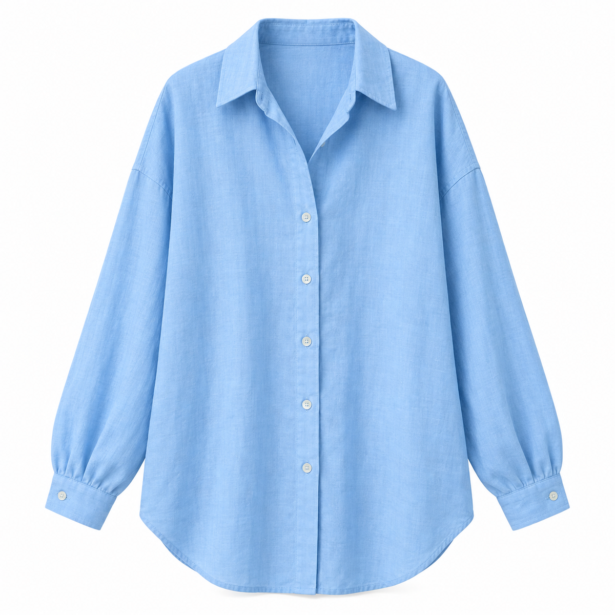 Pale blue Relaxed Loose-Fit Button Shirt product view