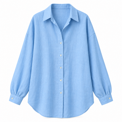Pale blue Relaxed Loose-Fit Button Shirt product view