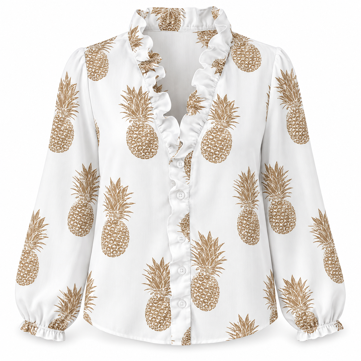 Ruffle V-Neck Blouse