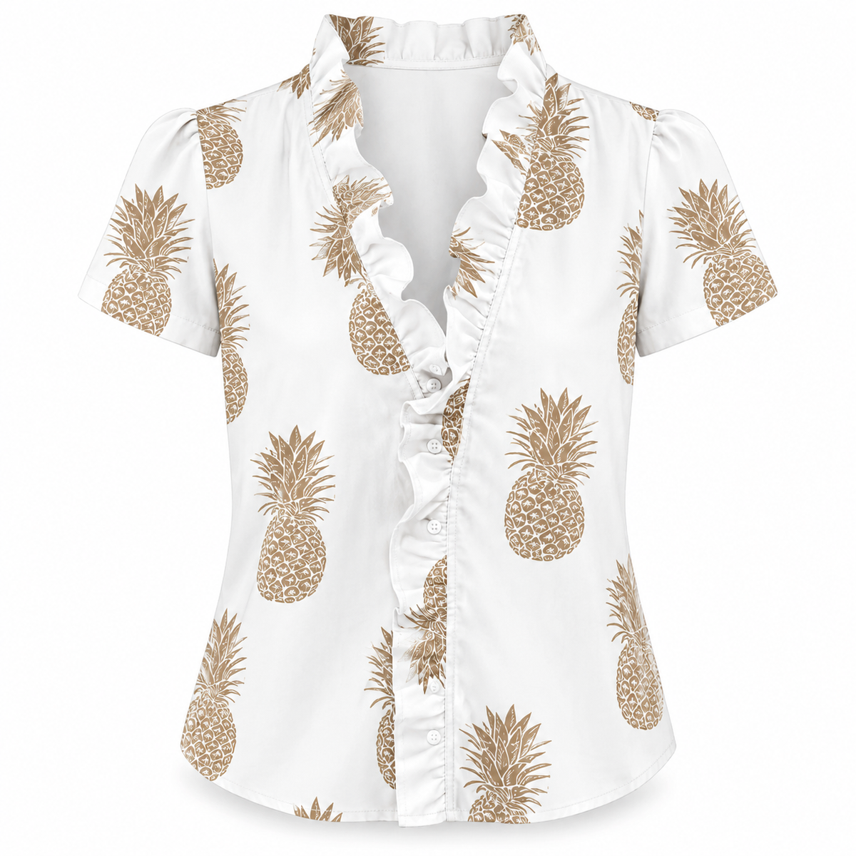 Ruffle V-Neck Blouse