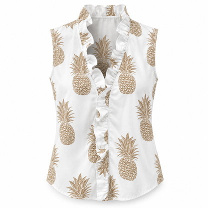 Ruffle V-Neck Blouse