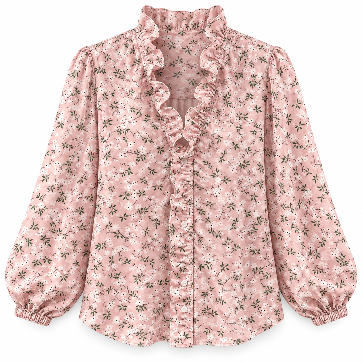 Ruffle V-Neck Blouse