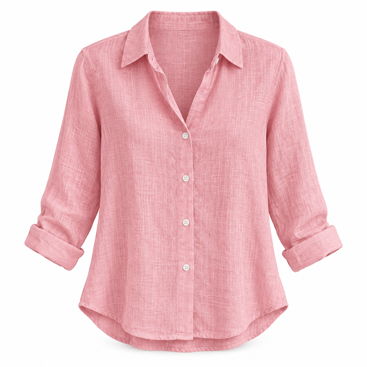 Pink Relaxed Long-Sleeve Button Shirt product view