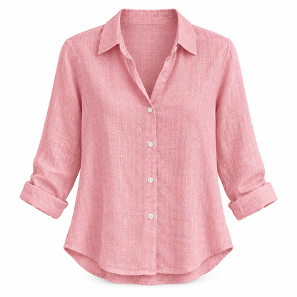 Pink Relaxed Long-Sleeve Button Shirt product view