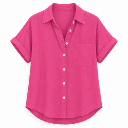 Chemise boutonnée décontractée à manches courtes