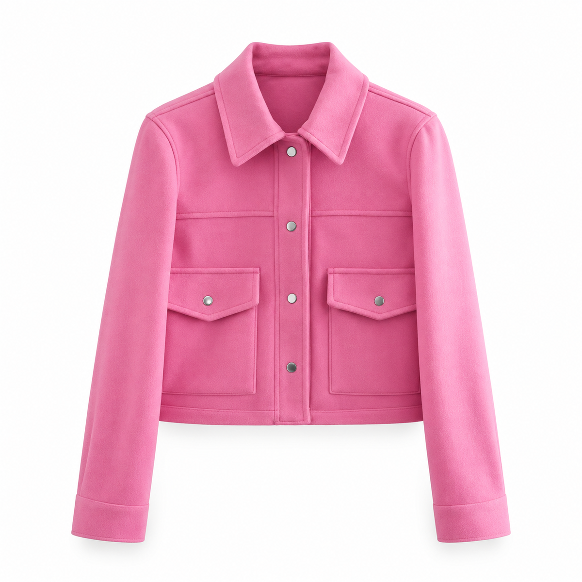 Pink Cropped Pocket Jacket product view