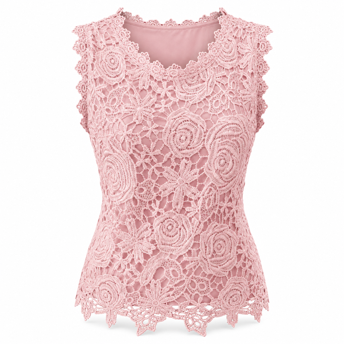 Mouwloze Blouse met Kant