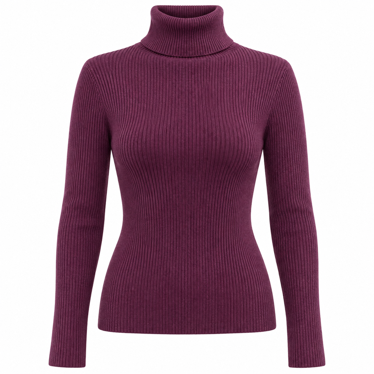 Plum Soft Turtleneck Knit Sweater product view