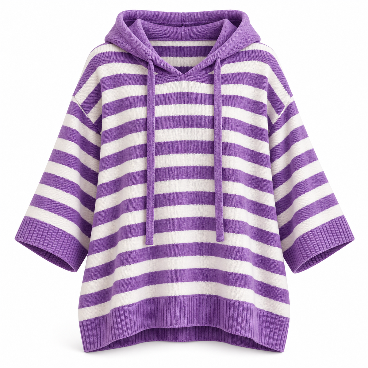 Relaxed Hooded Zip Knit Sweater