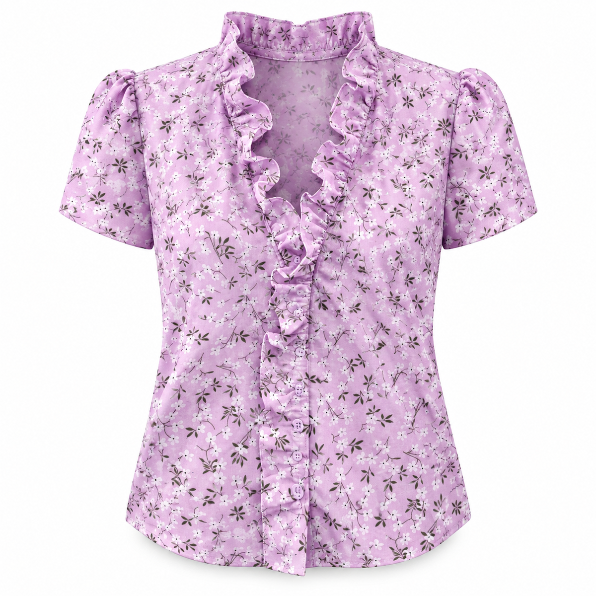 Ruffle V-Neck Blouse