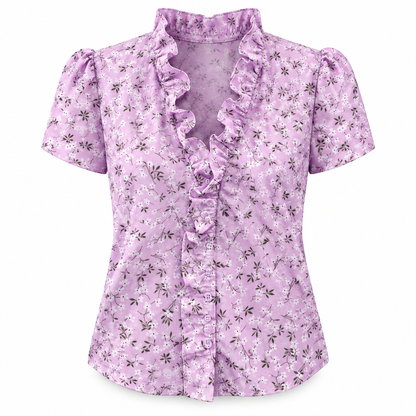 Ruffle V-Neck Blouse