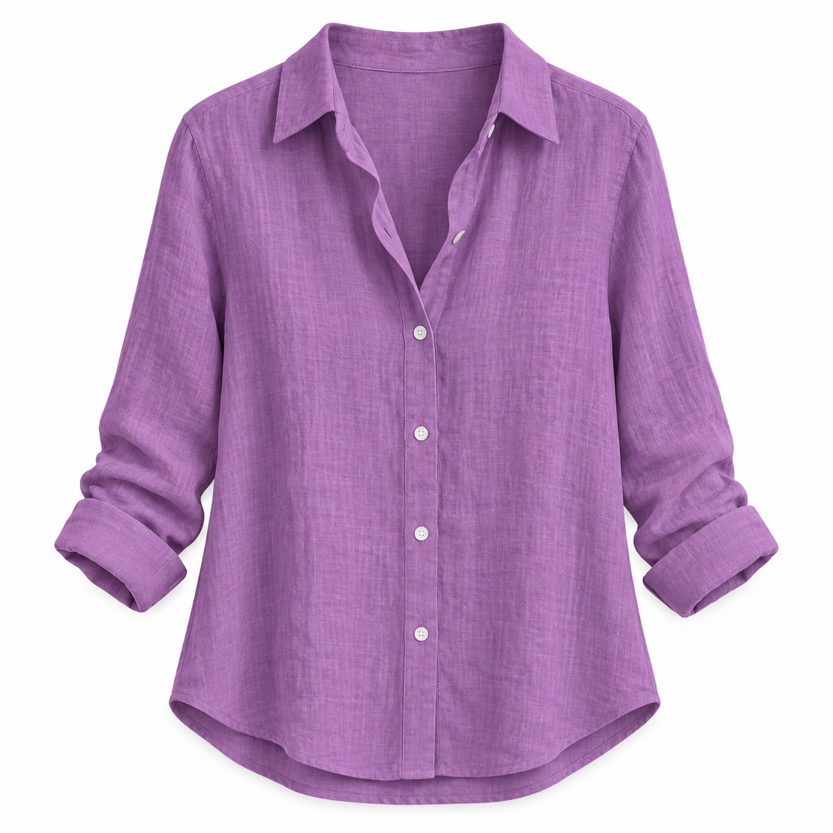 Purple Relaxed Long-Sleeve Button Shirt product view