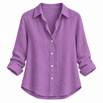 Purple Relaxed Long-Sleeve Button Shirt product view