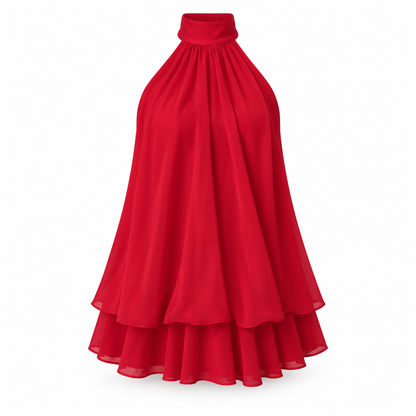 Ruffle Halter Mini Dress