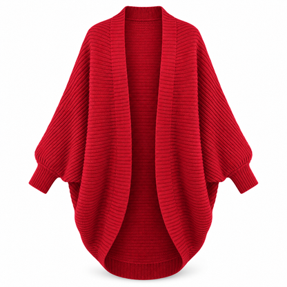 Red Relaxed Open Knit Cardigan product view