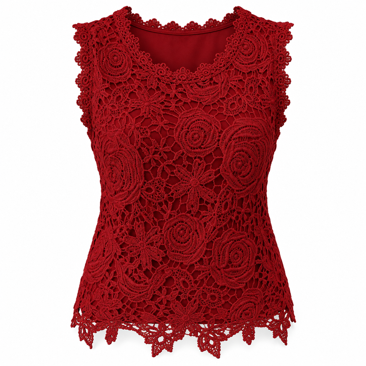 Mouwloze Blouse met Kant