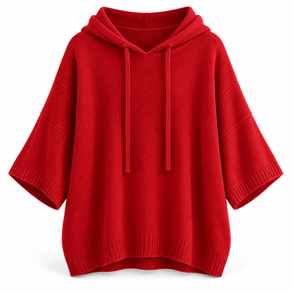 Relaxed Hooded Zip Knit Sweater