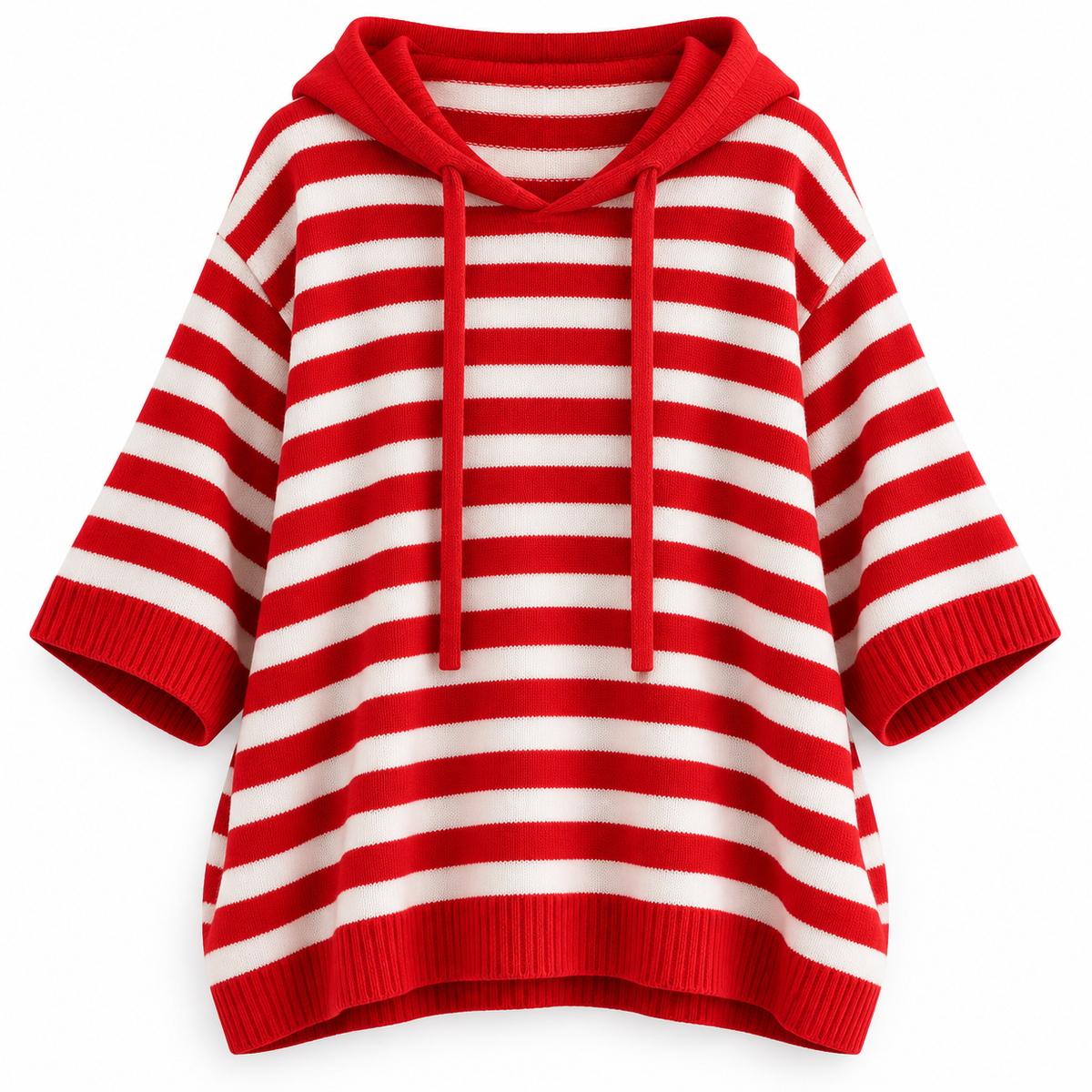 Relaxed Hooded Zip Knit Sweater