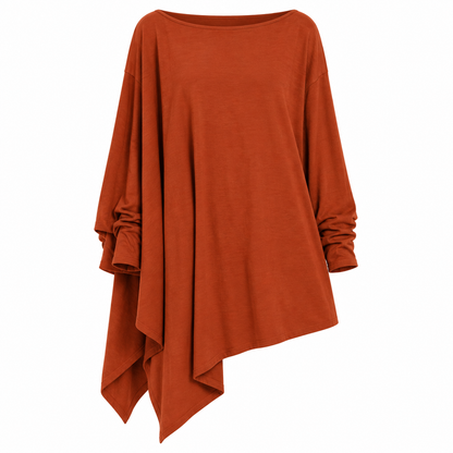 Relaxed Long-Sleeve Cotton Top