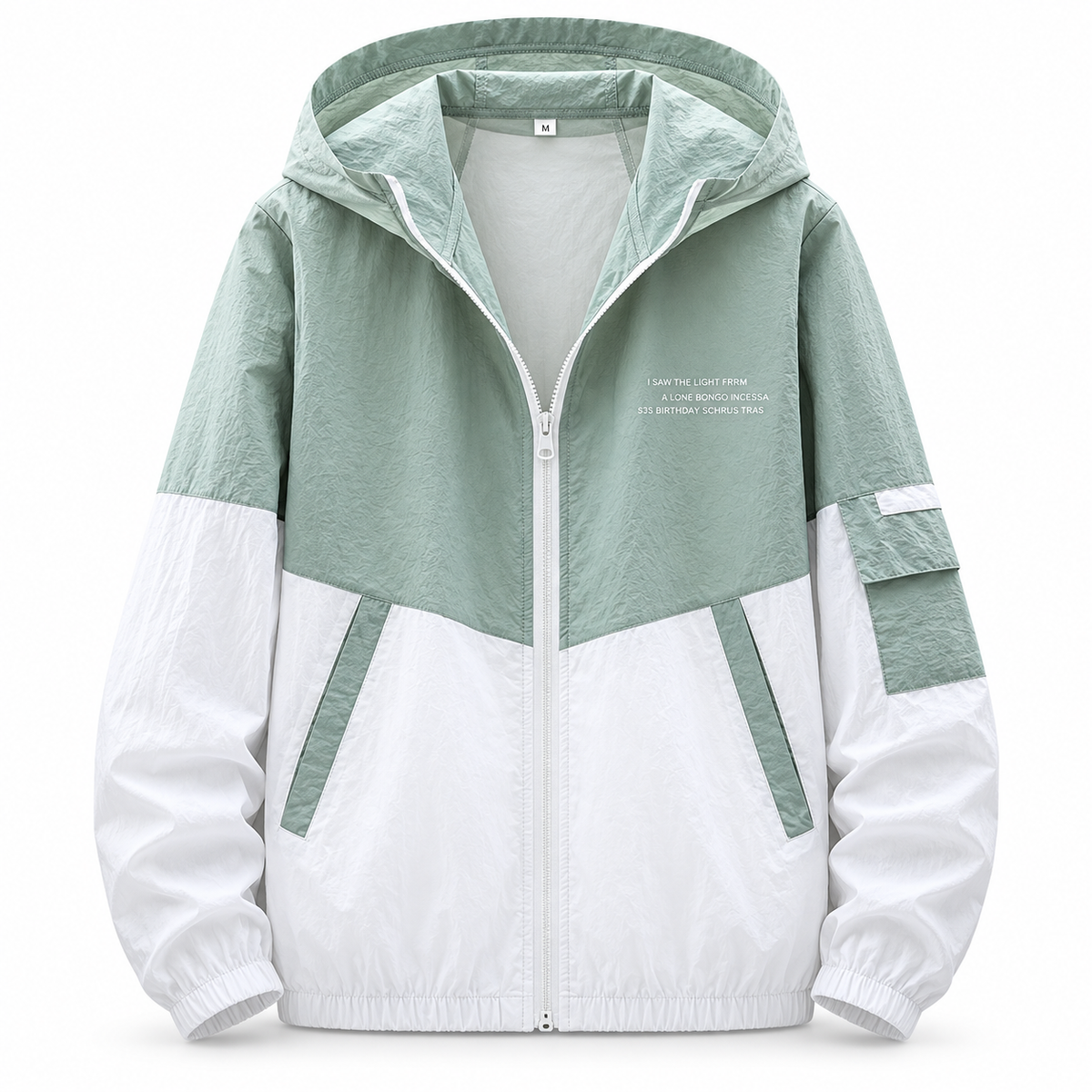 Sage white Lightweight Hooded Windbreaker product view