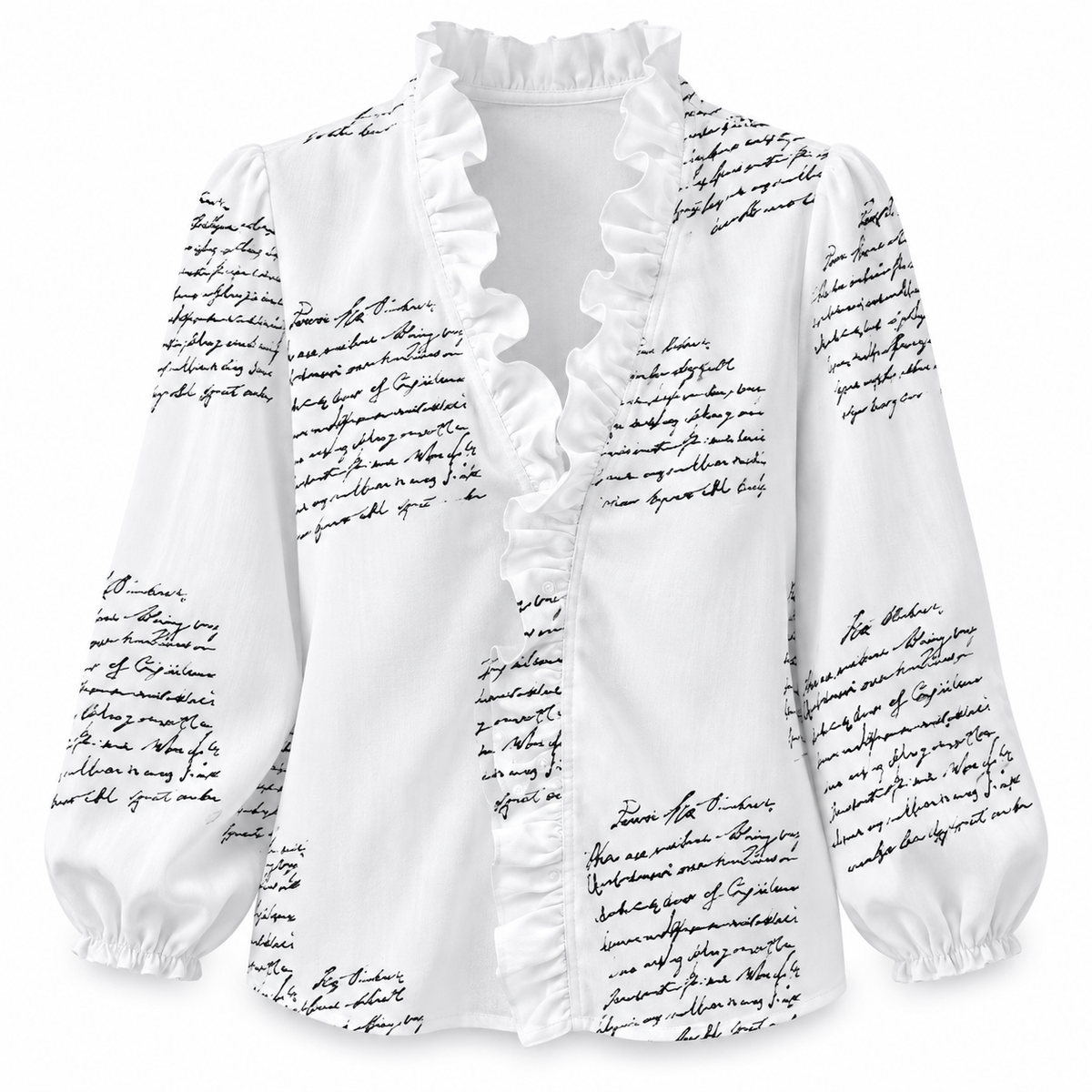 Ruffle V-Neck Blouse