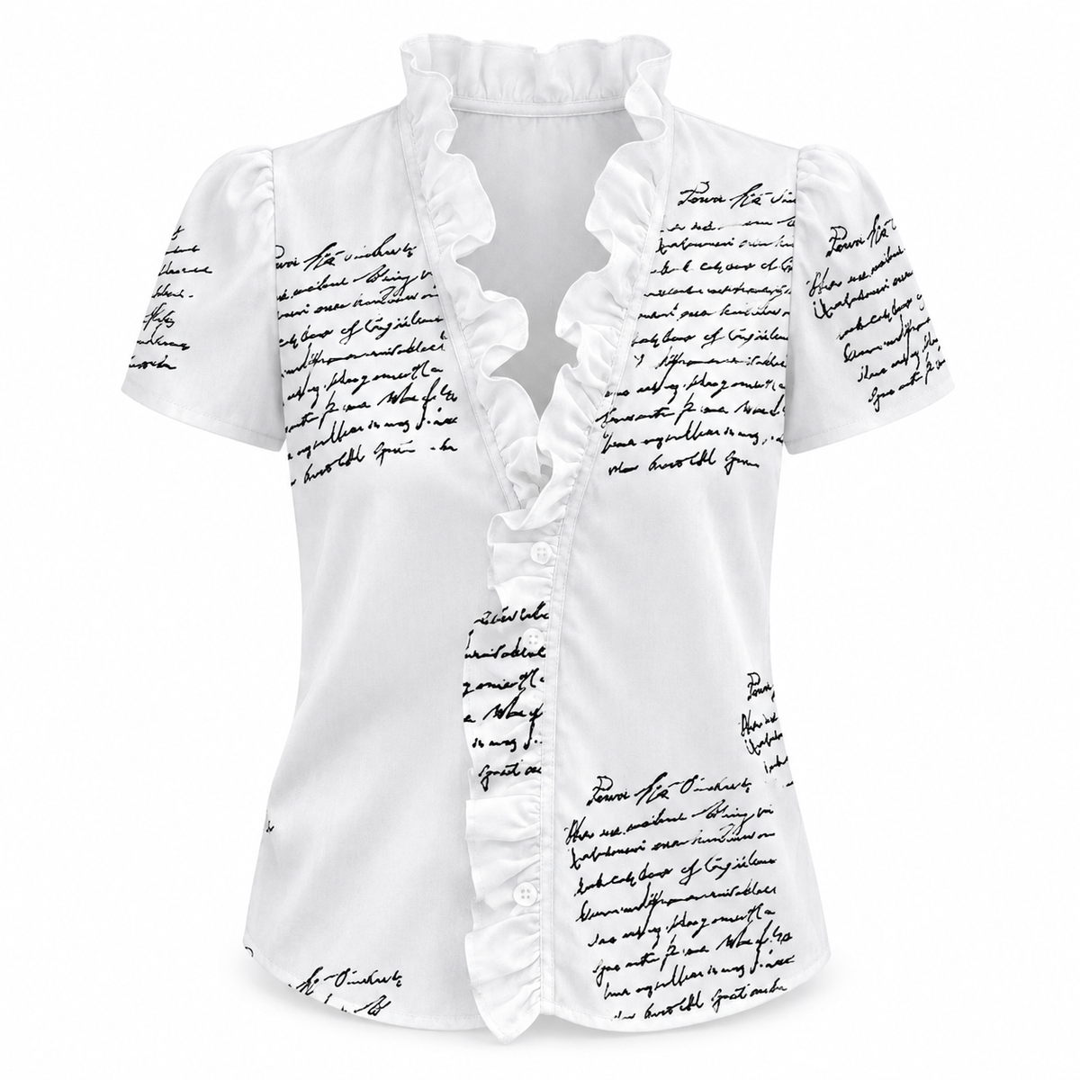 Ruffle V-Neck Blouse