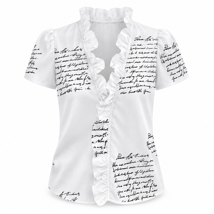 Ruffle V-Neck Blouse