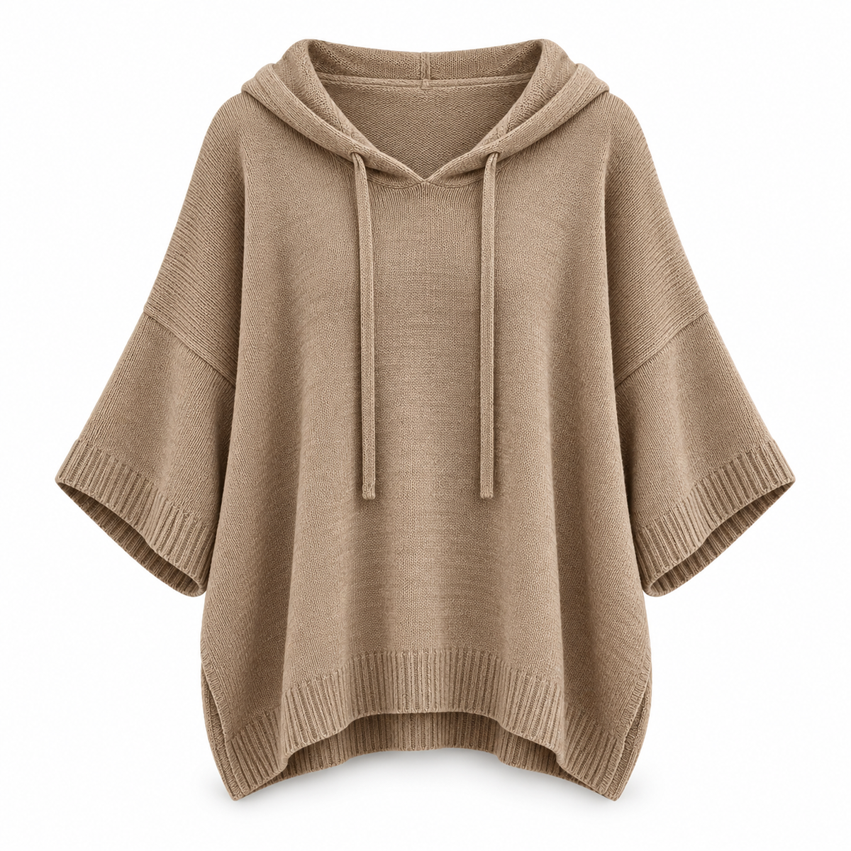 Relaxed Hooded Zip Knit Sweater