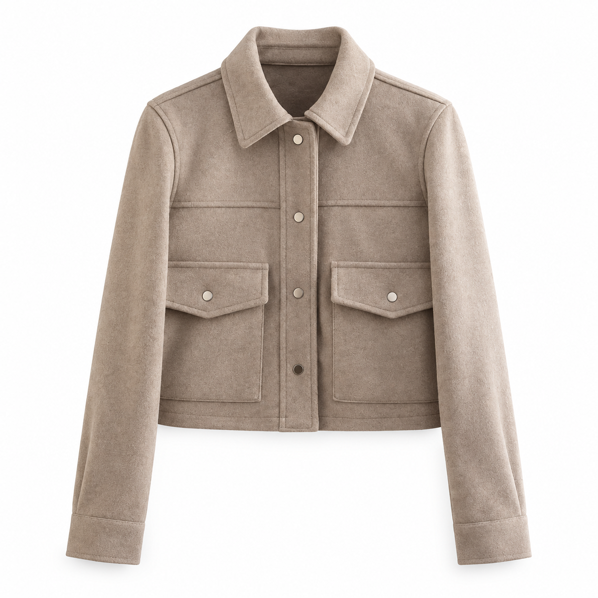 Taupe Cropped Pocket Jacket product view