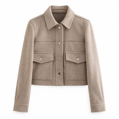 Taupe Cropped Pocket Jacket product view