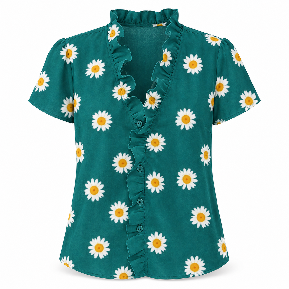 Ruffle V-Neck Blouse