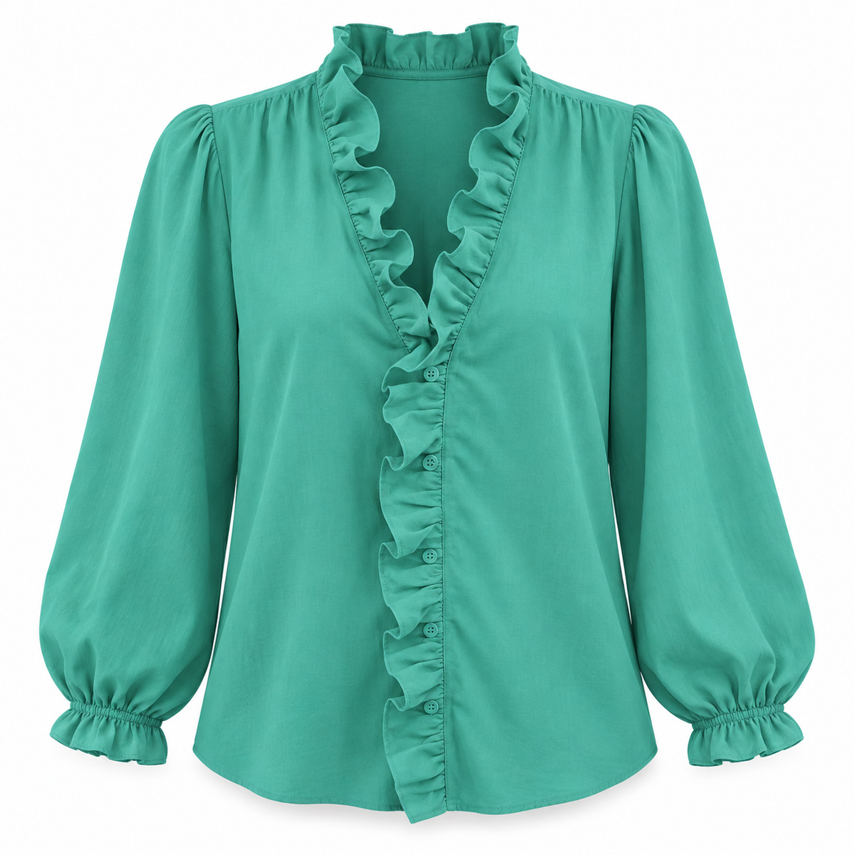 Ruffle V-Neck Blouse