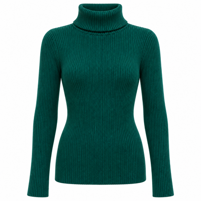 Teal Soft Turtleneck Knit Sweater product view