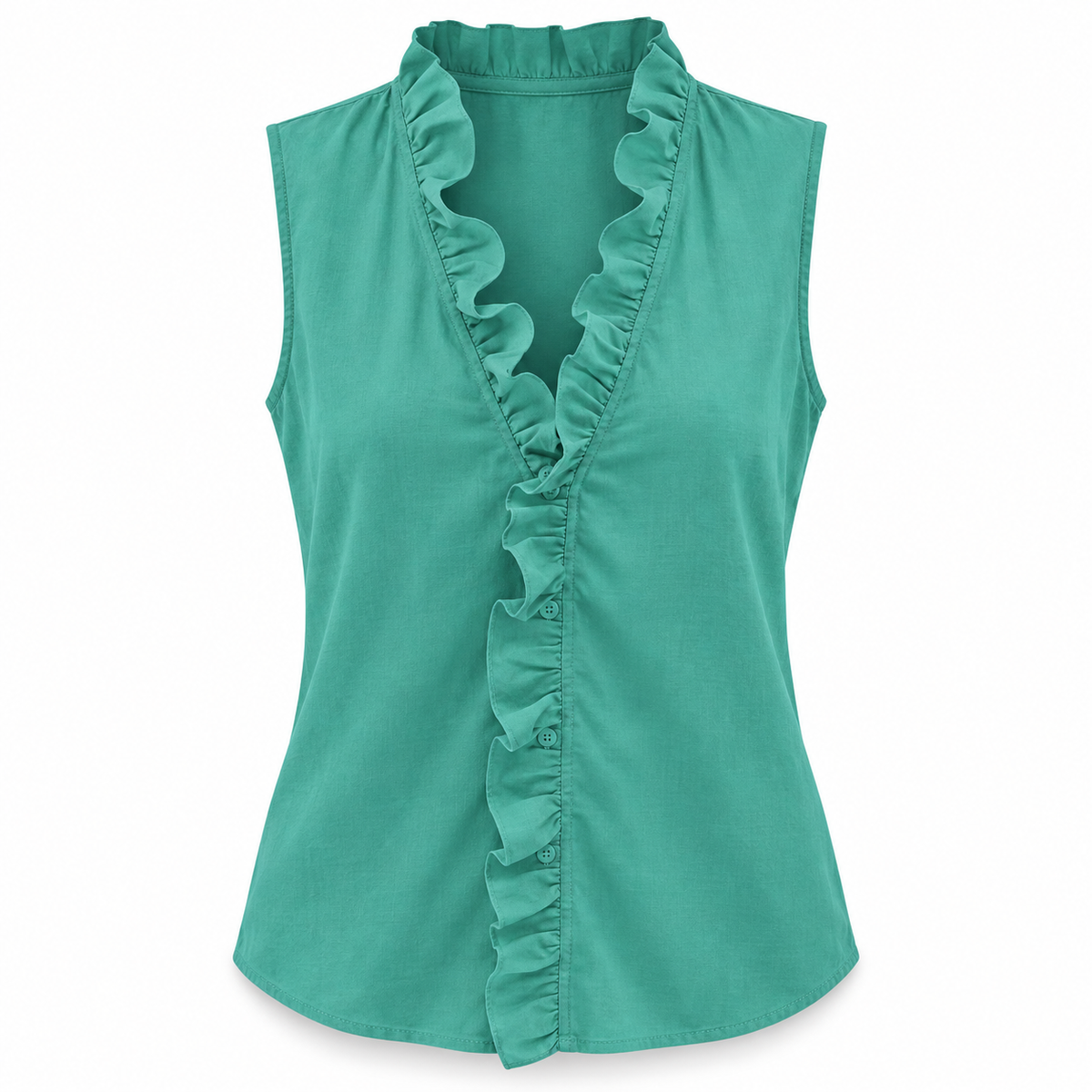 Ruffle V-Neck Blouse