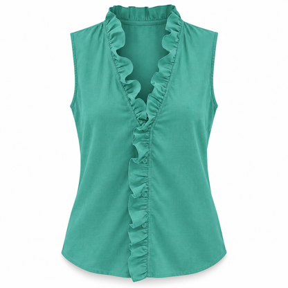 Ruffle V-Neck Blouse