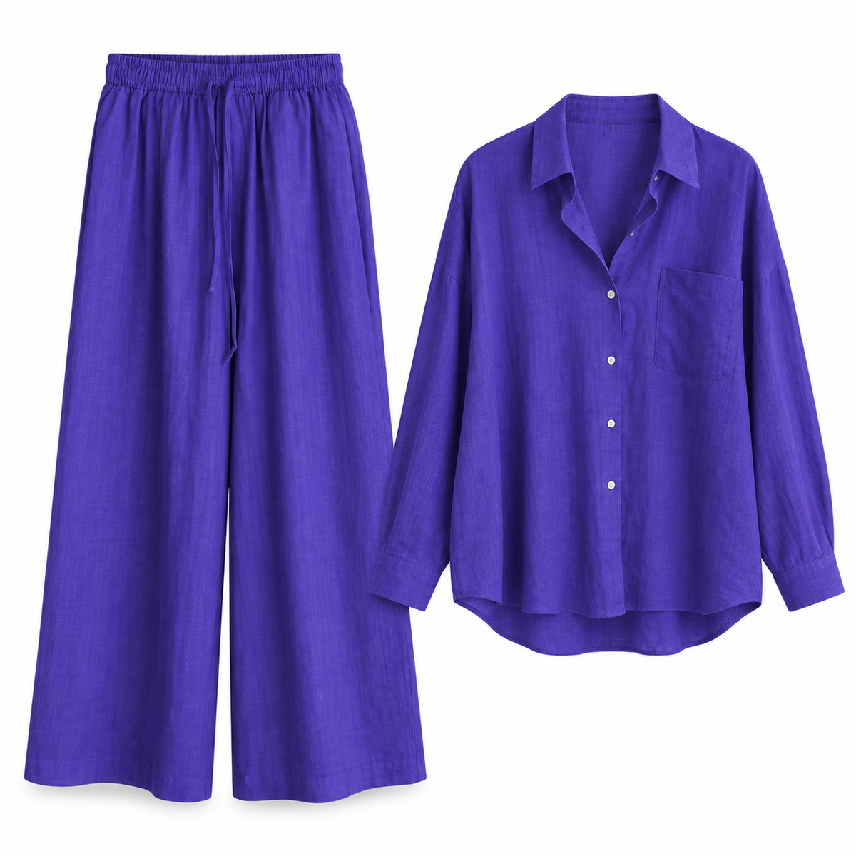 Violet Relaxed Linen Shirt & Trouser Set product view
