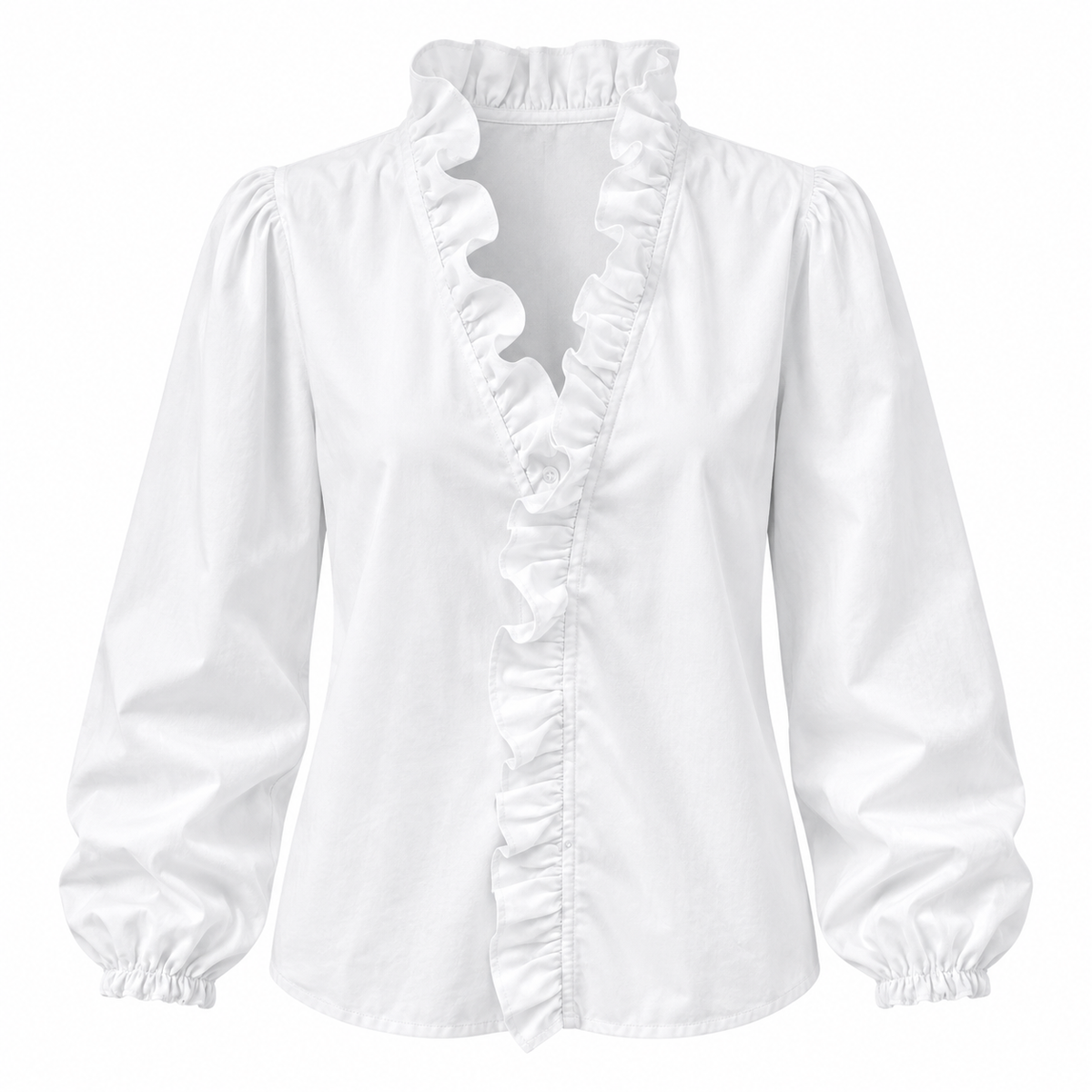 Ruffle V-Neck Blouse