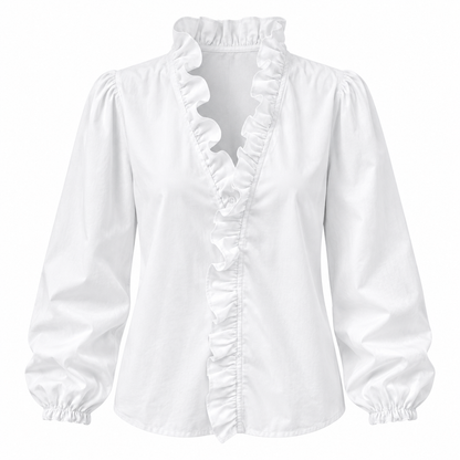Ruffle V-Neck Blouse