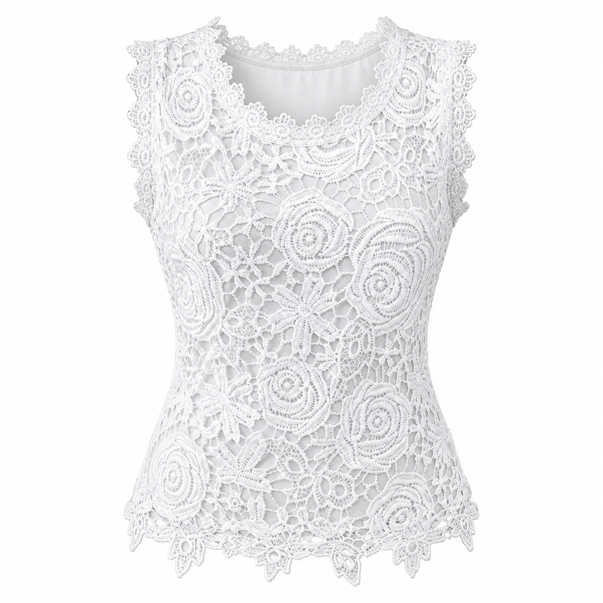 Mouwloze Blouse met Kant