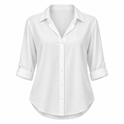 Relaxed Chiffon Button Blouse