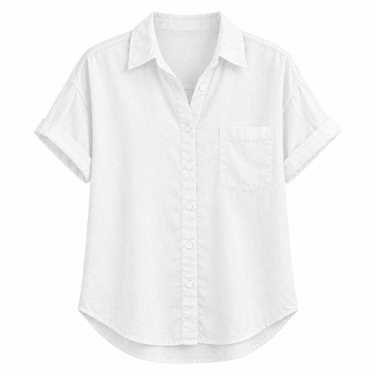 Chemise boutonnée décontractée à manches courtes