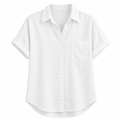 Chemise boutonnée décontractée à manches courtes