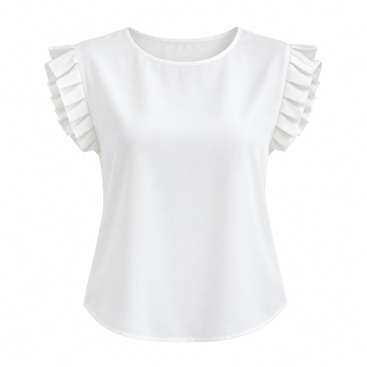 Blouse met Korte Mouwen en Plooien